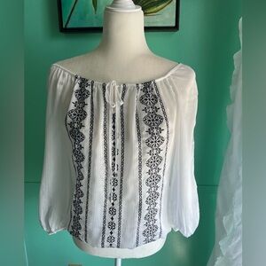 WHBM embroidered blouse.NWOT
